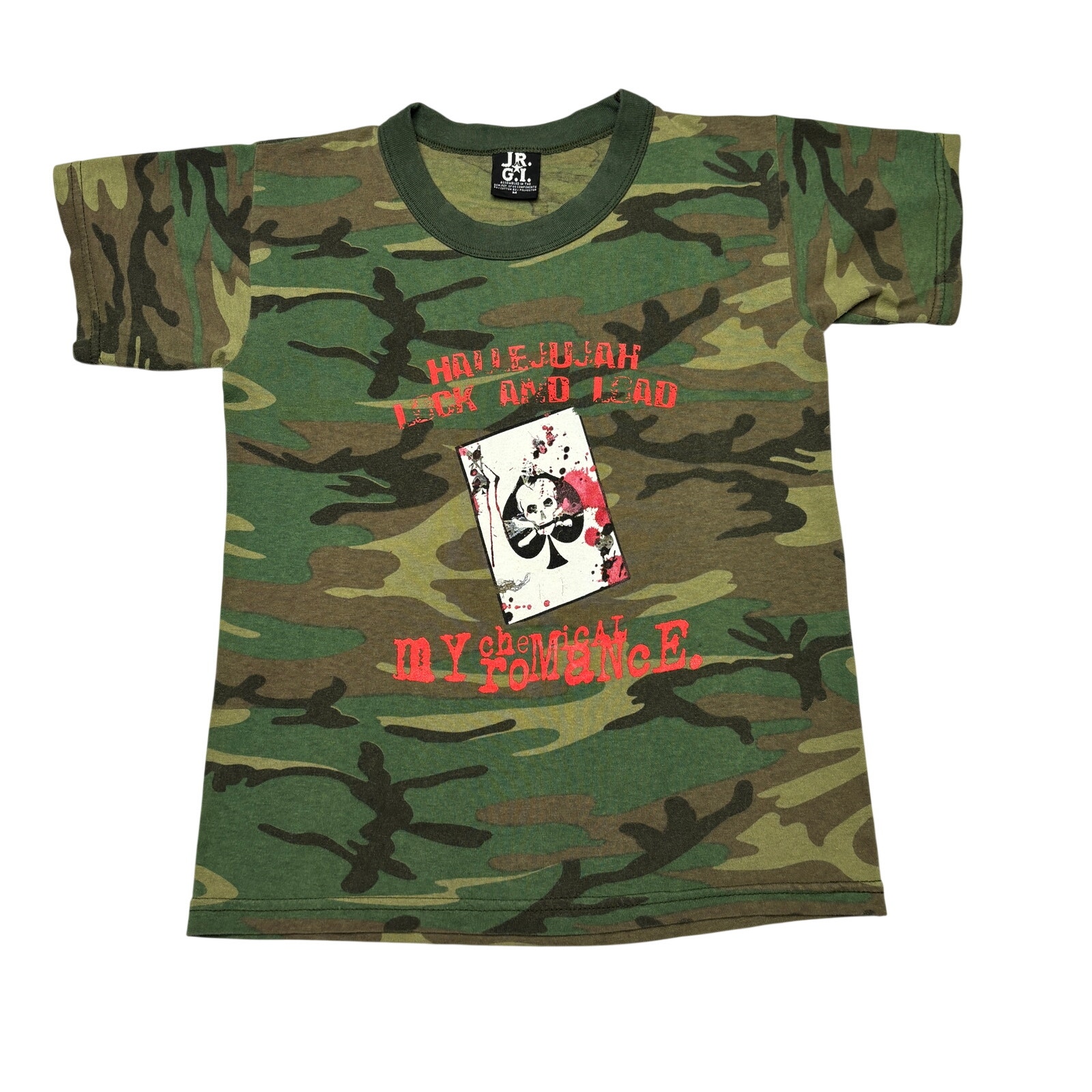 Vintage My Chemical Romance Camo Baby Tee Shirt Women's Medium Grunge Goth